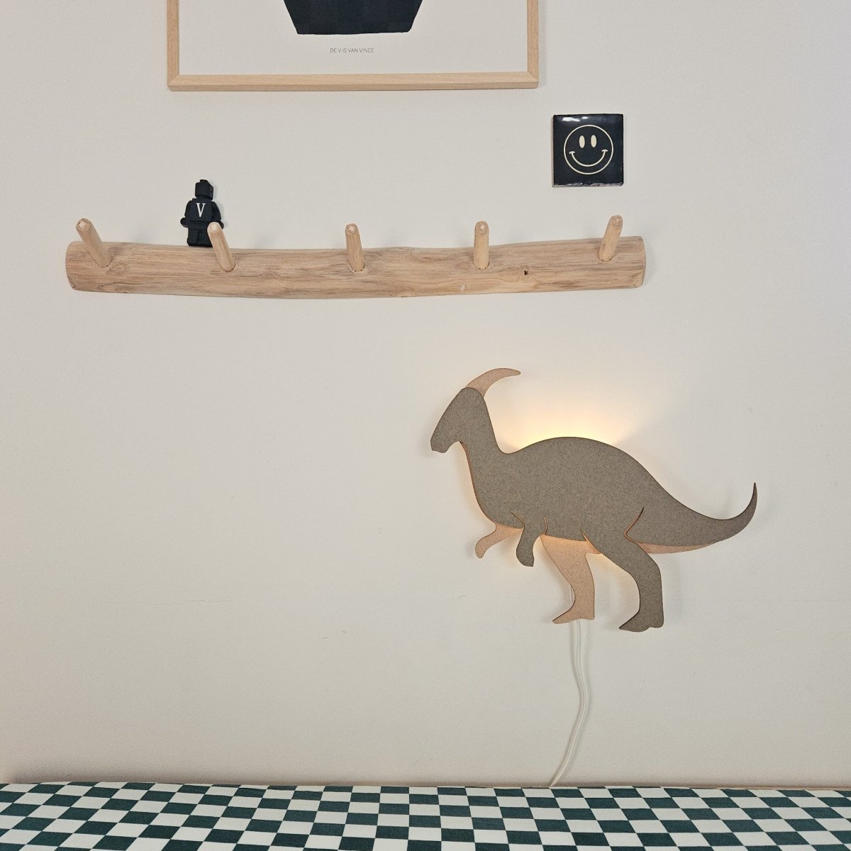 Dino Wandlamp Parasaurolophus - babykamer in de kleur van Van Tjalle en Jasper