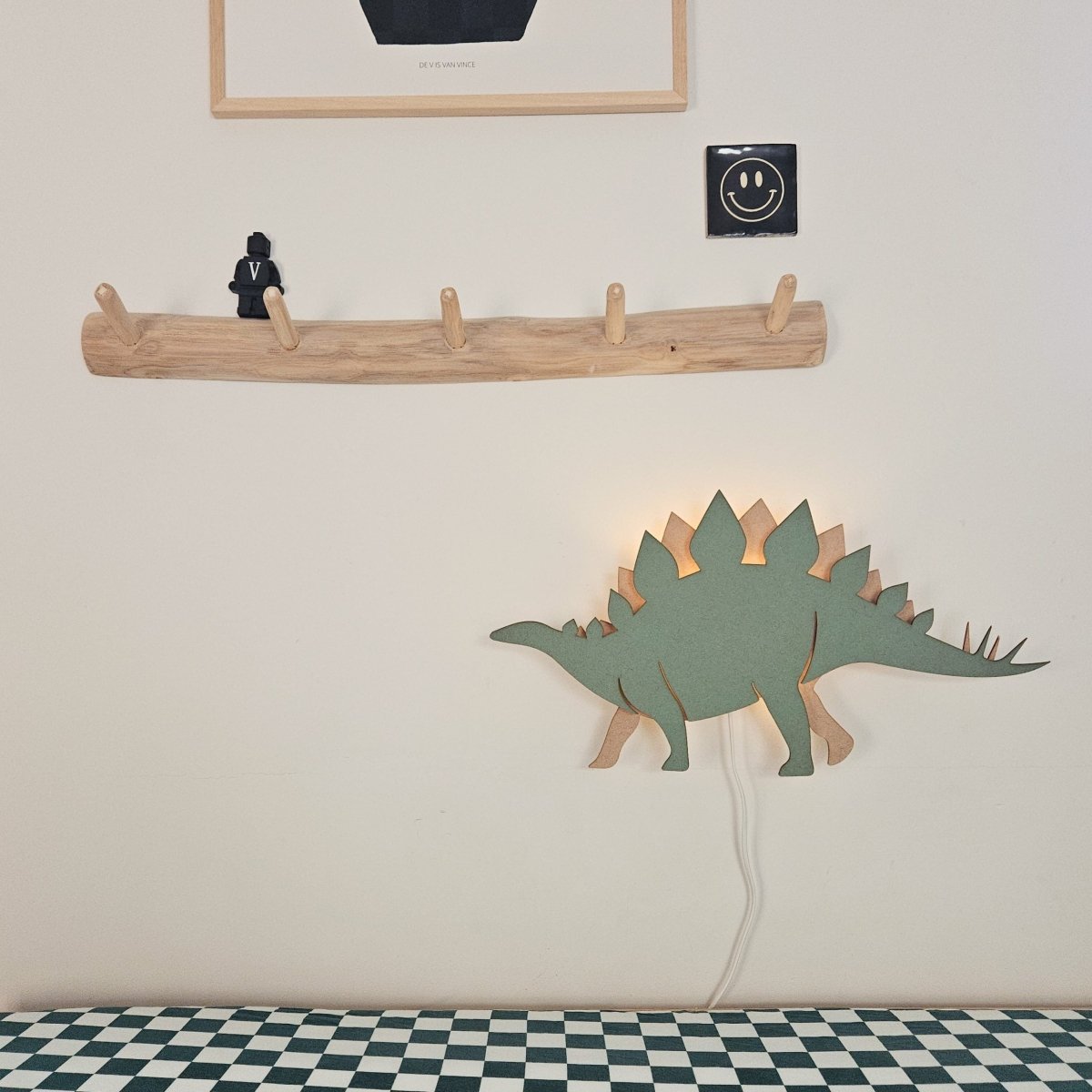 Dino Wandlamp Stegosaurus - babykamer in de kleur van Van Tjalle en Jasper