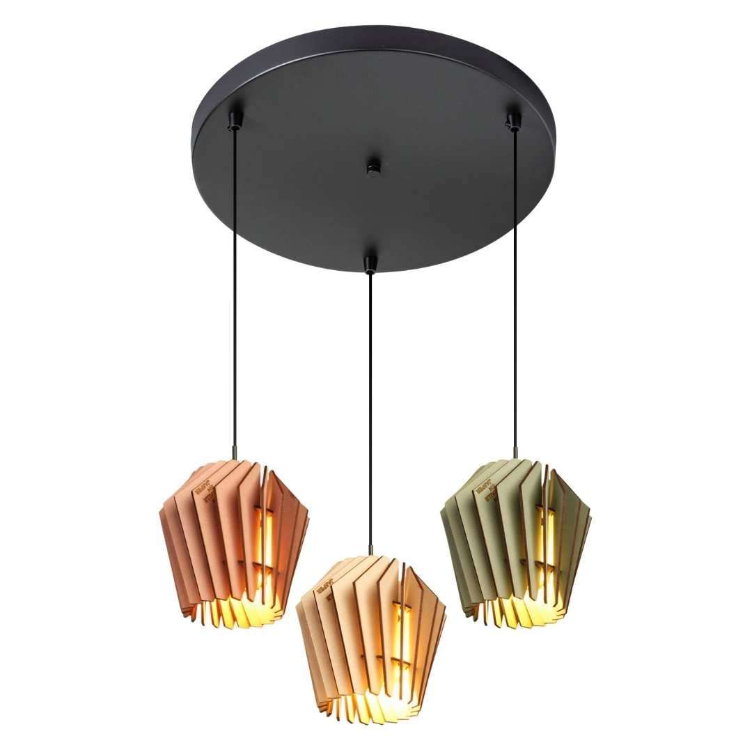 Mini - Spot Hanglamp bundel - Combi - sets in de kleur Naturel van Van Tjalle en Jasper